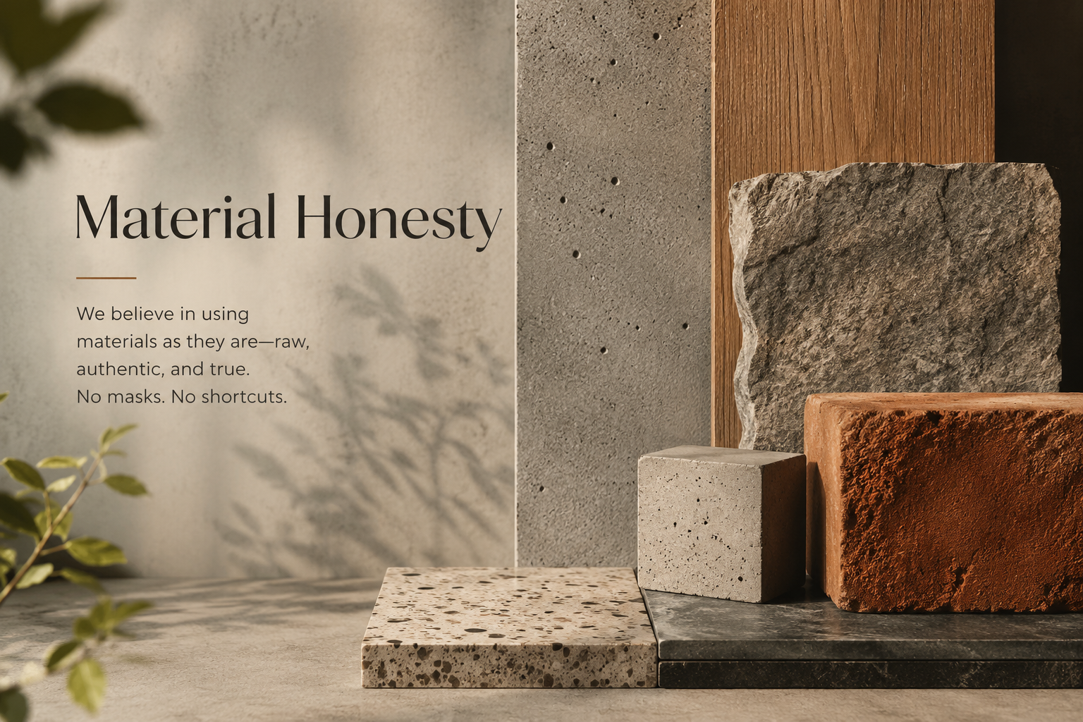Natural architectural material samples
