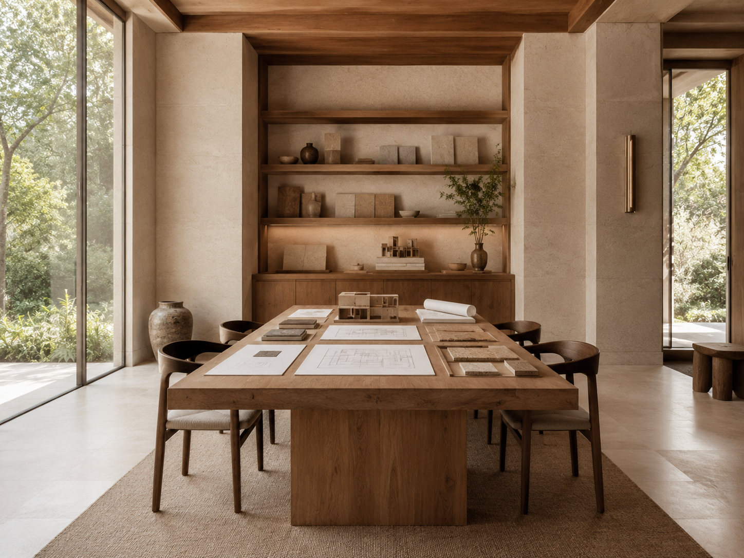Architect coordinating drawings and project delivery