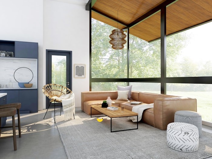 Warm contemporary living room